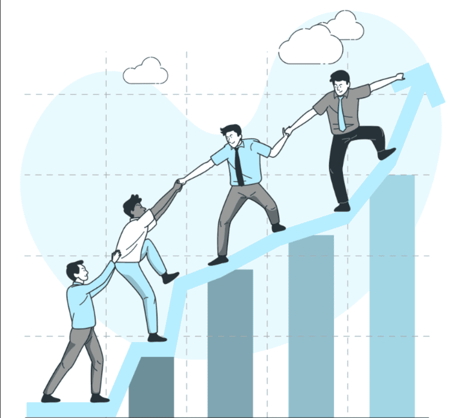 obstacles-operationnels-verdissement-grandes-flottes-automobiles.png Illustration représentant des collaborateurs s’entraidant pour franchir les obstacles du verdissement des grandes flottes automobiles et de la transition énergétique.