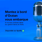 podcast-ocean-1-minute-pour-comprendre.png Visuel promotionnel du podcast d’Océan avec un micro et le message « Montez à bord, Océan vous embarque », disponible sur Spotify.