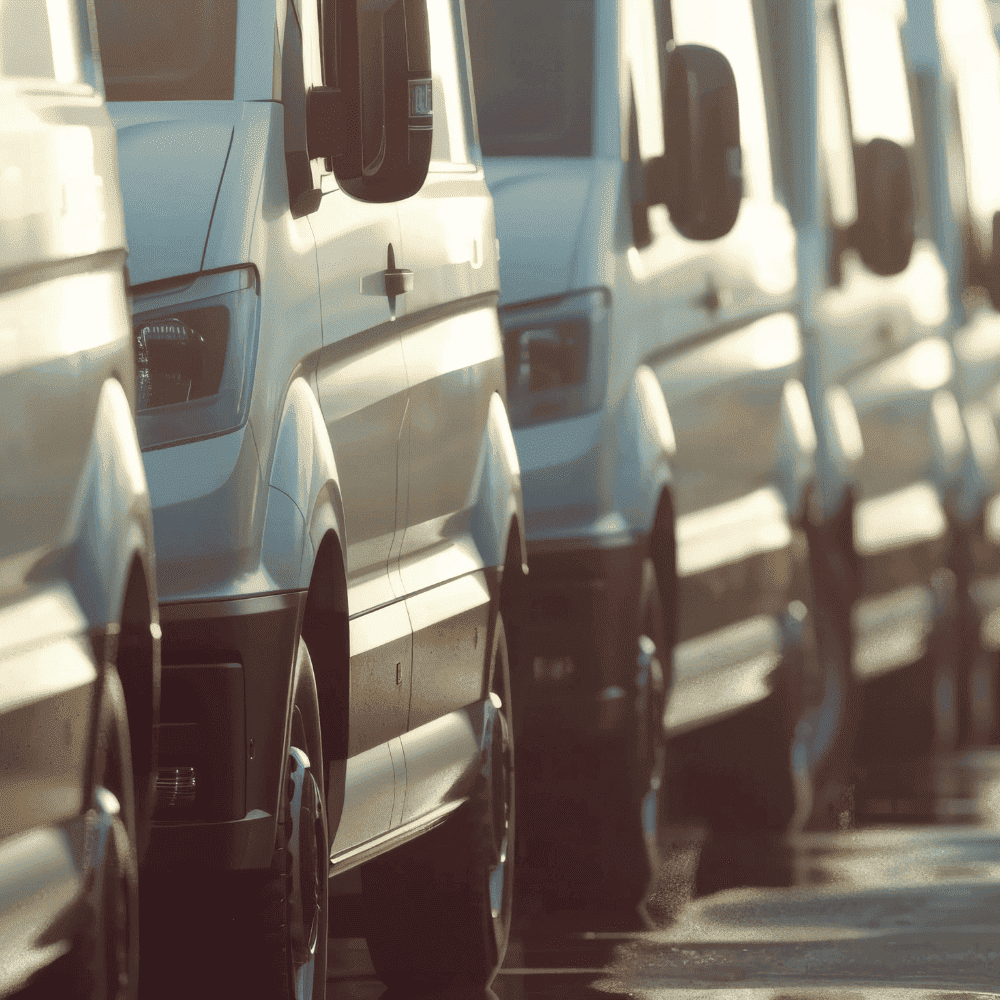 flotte-vehicules-utilitaires.png Flotte de véhicules utilitaires stationnés illustrant la gestion de parc automobile en entreprise.